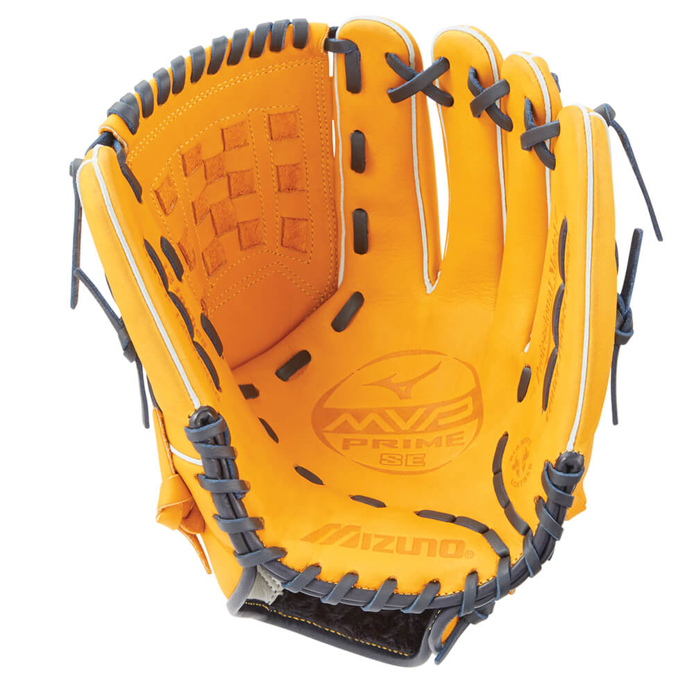 MIZUNO MVP PRIME SE CORK/NAVY ARCHED TARTAN WEB 12 INCH BASEBALL GLOVE LEFT HAND THROW