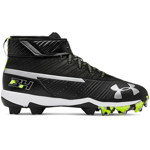 orange and black under armour baseball cleats