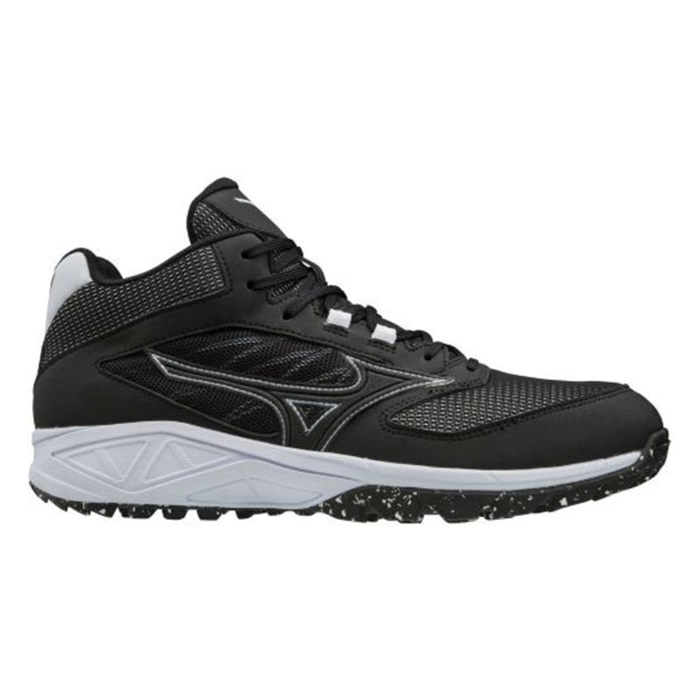 MIZUNO MEN'S DOMINANT ALL SURFACE MID BASEBALL CLEAT BLACK/WHITE