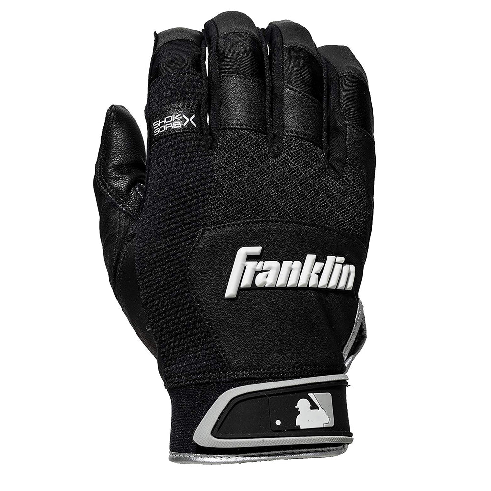 FRANKLIN SHOK-SORB BLACK BATTING GLOVE