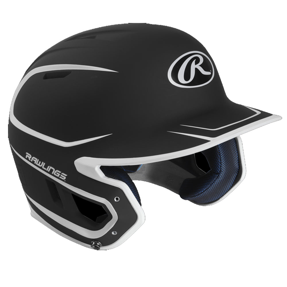 RAWLINGS SENIOR MACH MATTE 2 TONE BLACK/WHITE BATTING HELMET