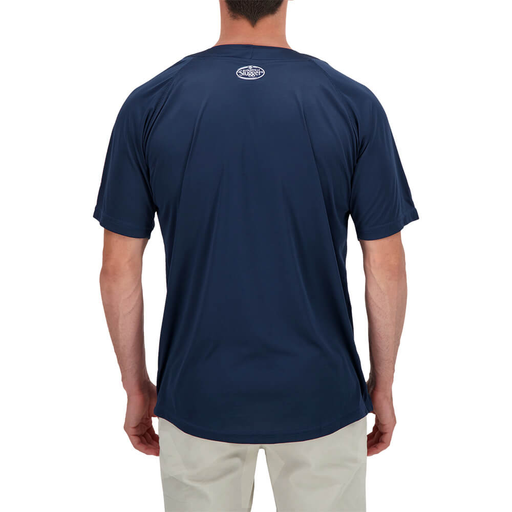 LOUISVILLE SENIOR LOOSE-FIT NAVY 2-BUTTON HENLEY GAME JERSEY