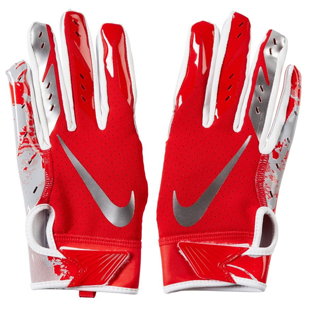 NIKE VAPOR JET 5.0 RED/CHROME FOOTBALL GLOVE