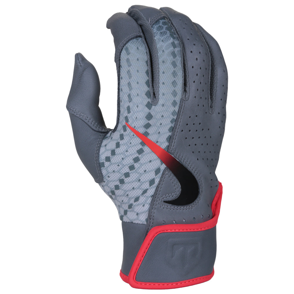 NIKE TROUT ELITE 2.0 COOL GREY/PLATINUM/CRIMSON BATTING GLOVE