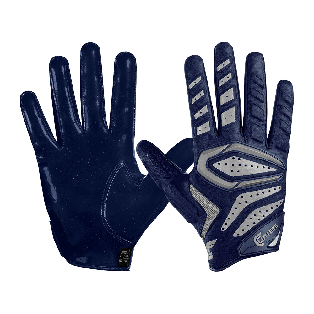 CUTTERS FOOTBALL S651 GAMER 2.0 PADDED RECIEVER NAVY FOOTBALL GLOVE