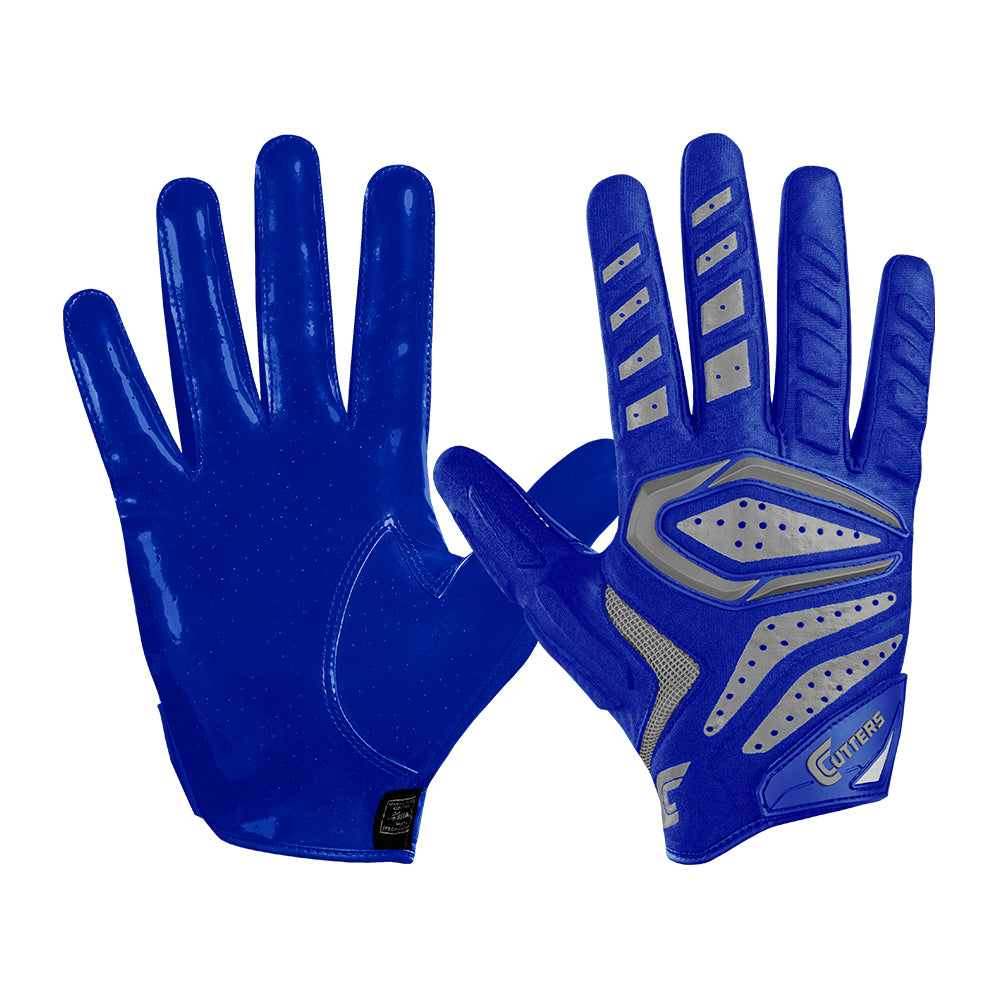 CUTTERS FOOTBALL S651 GAMER 2.0 PADDED RECIEVER ROYAL FOOTBALL GLOVE