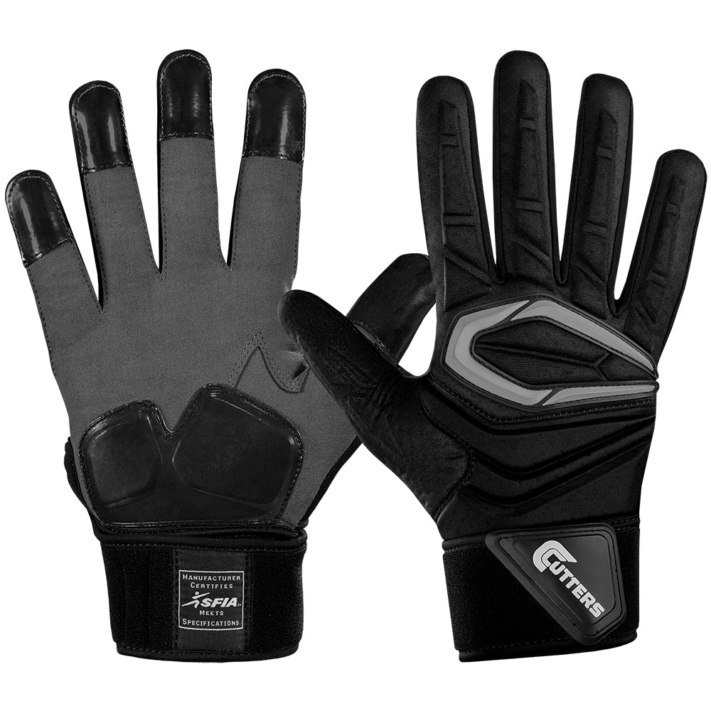 CUTTERS S931 FORCE 2.0 LINEMAN BLACK FOOTBALL GLOVE