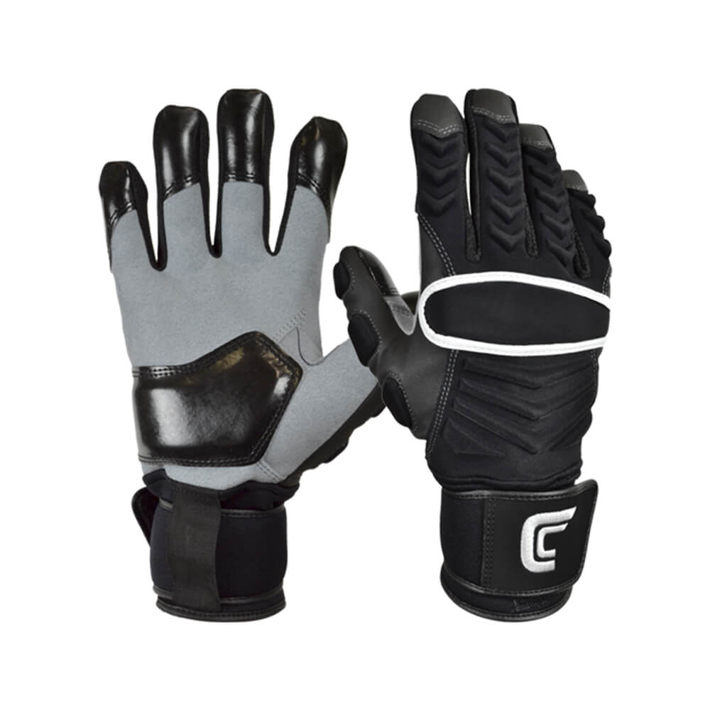 CUTTERS 017LP THE REINFORCER BLACK FOOTBALL GLOVE