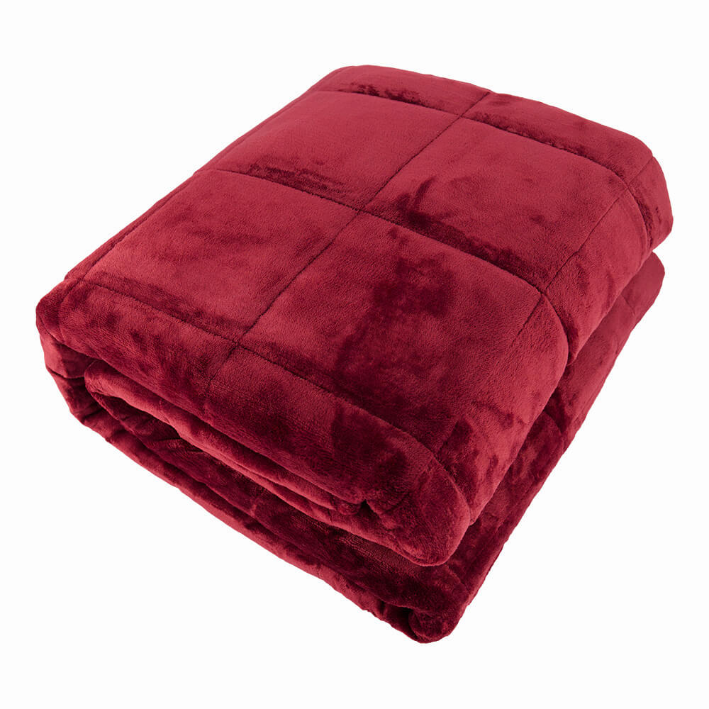 PUR SERENITY EARTH RED 15LB (48''X72'') REVERSIBLE WEIGHTED BLANKET