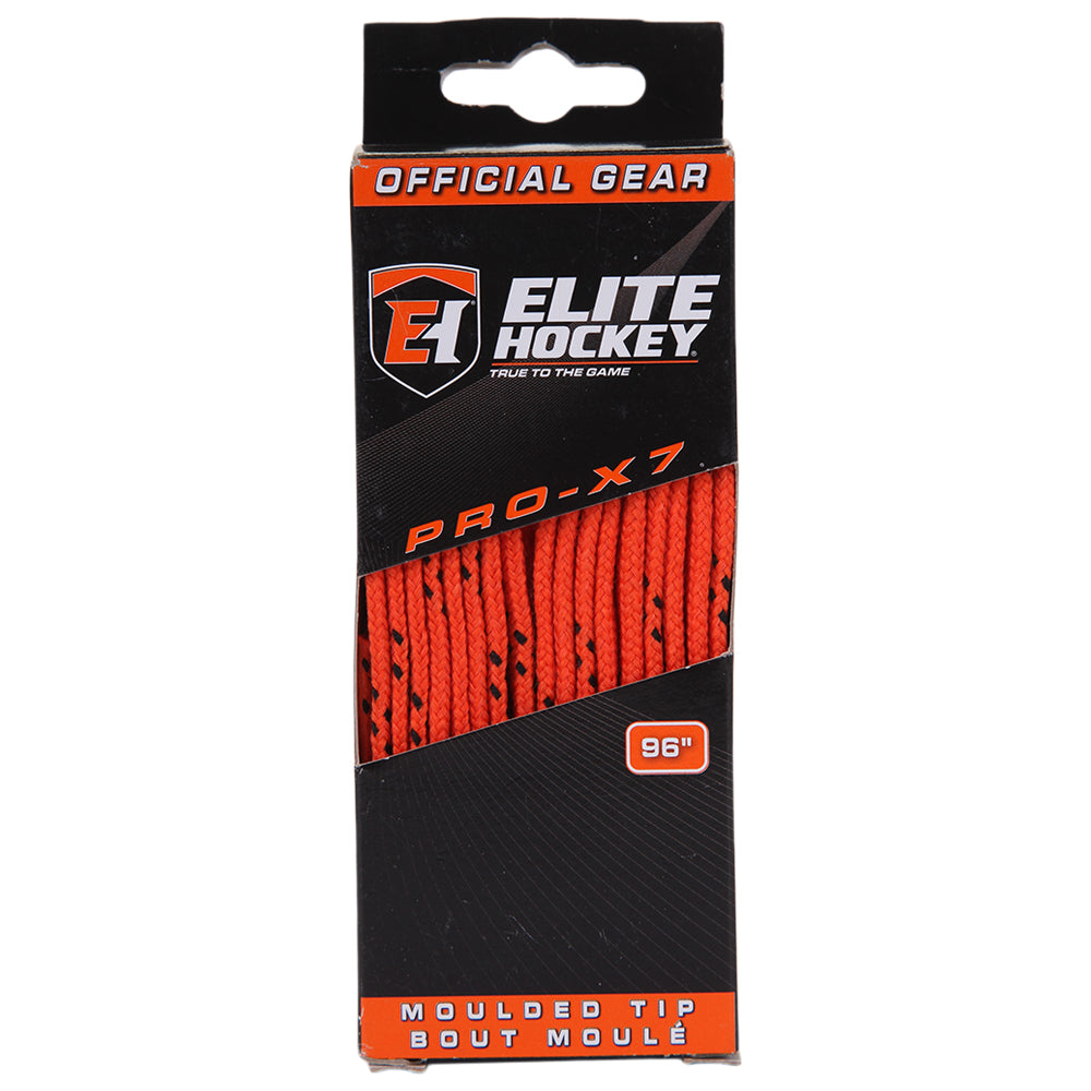 ELITE PRO X7 HOCKEY SKATE LACES ORANGE 96 INCH