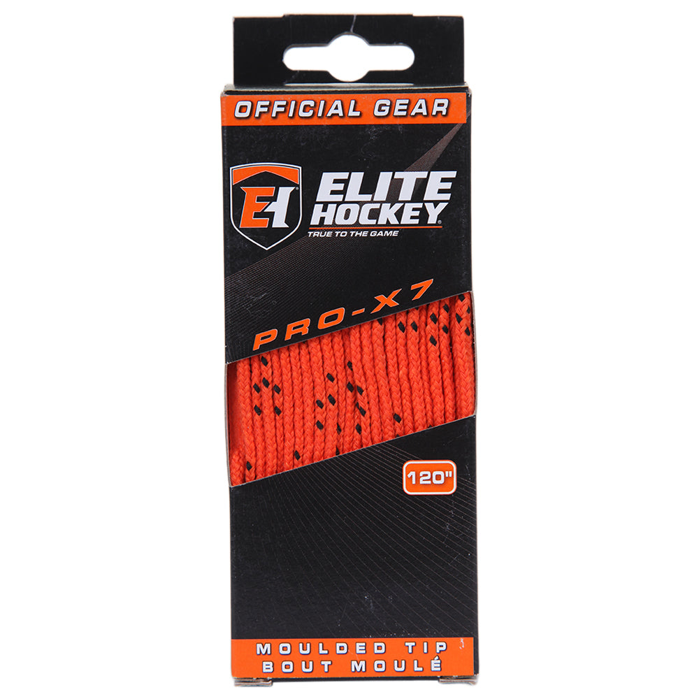 ELITE PRO X7 HOCKEY SKATE LACES ORANGE 120 INCH