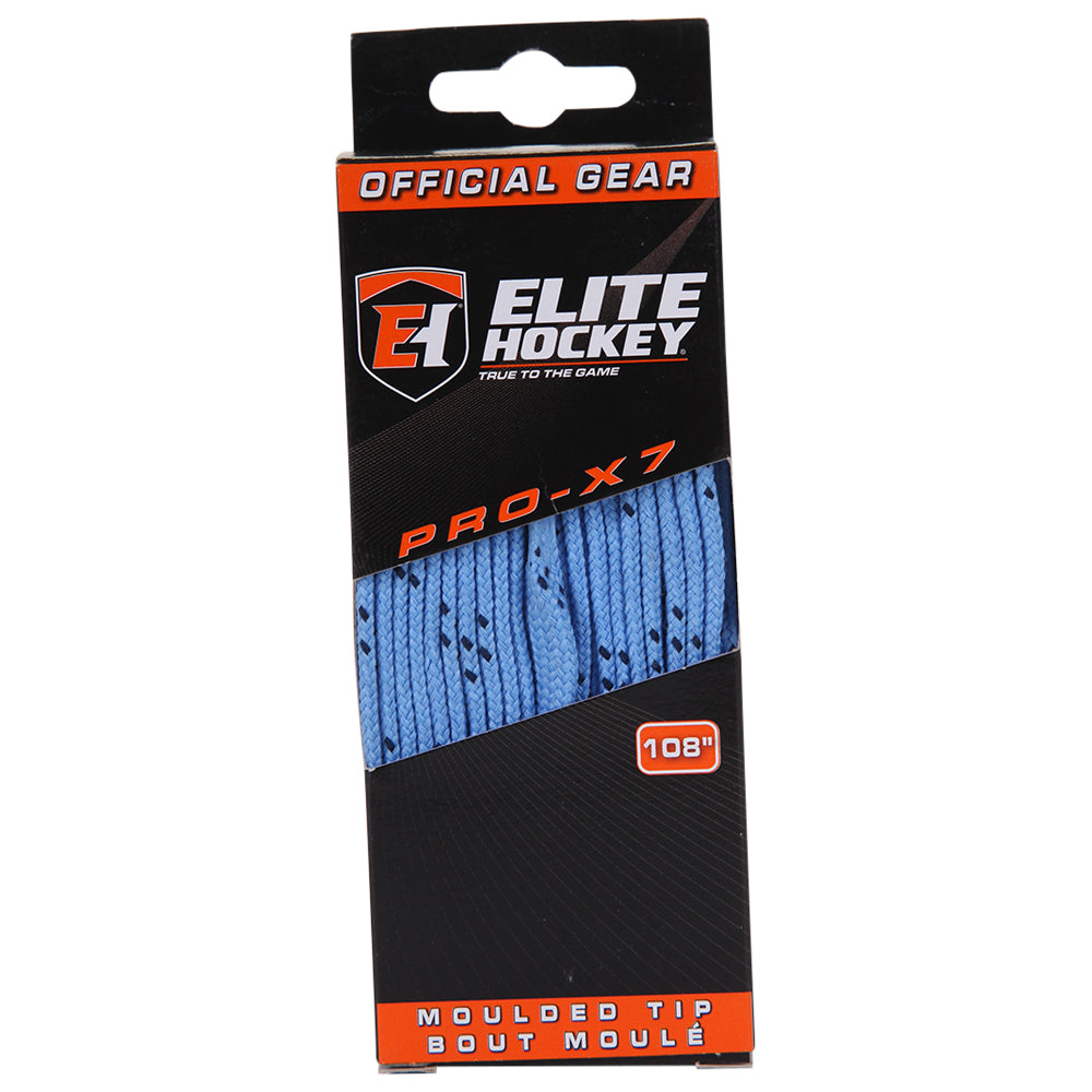 ELITE PRO X7 HOCKEY SKATE LACES COLUMBIA BLUE 108 INCH