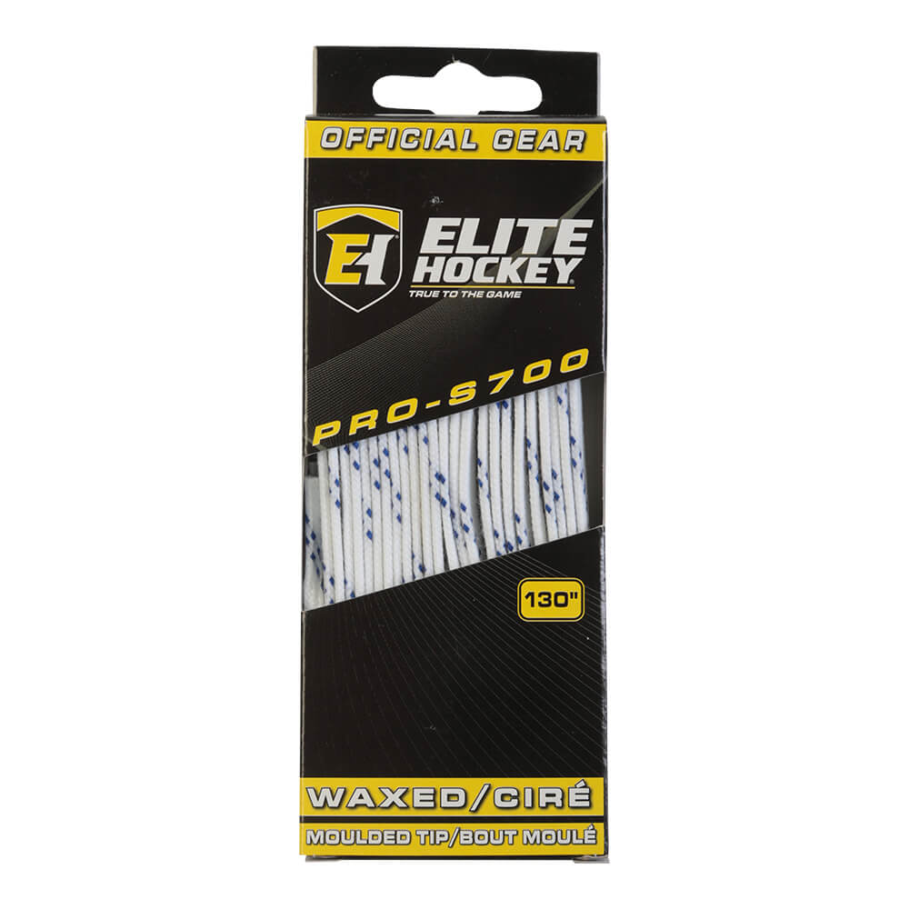 ELITE PRO S700 WAX SKATE LACES WHITE 130 INCH