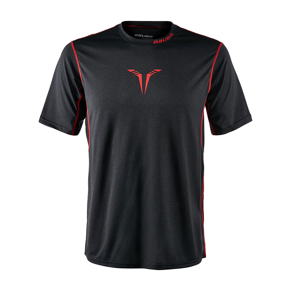 BAUER CORE HYBRID JR SHORT SLEEVE TOP BLACK