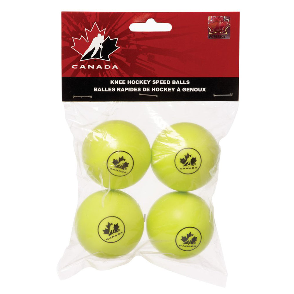 HOCKEY CANADA MINI HOCKEY SPEEDBALL YELLOW 4 PACK