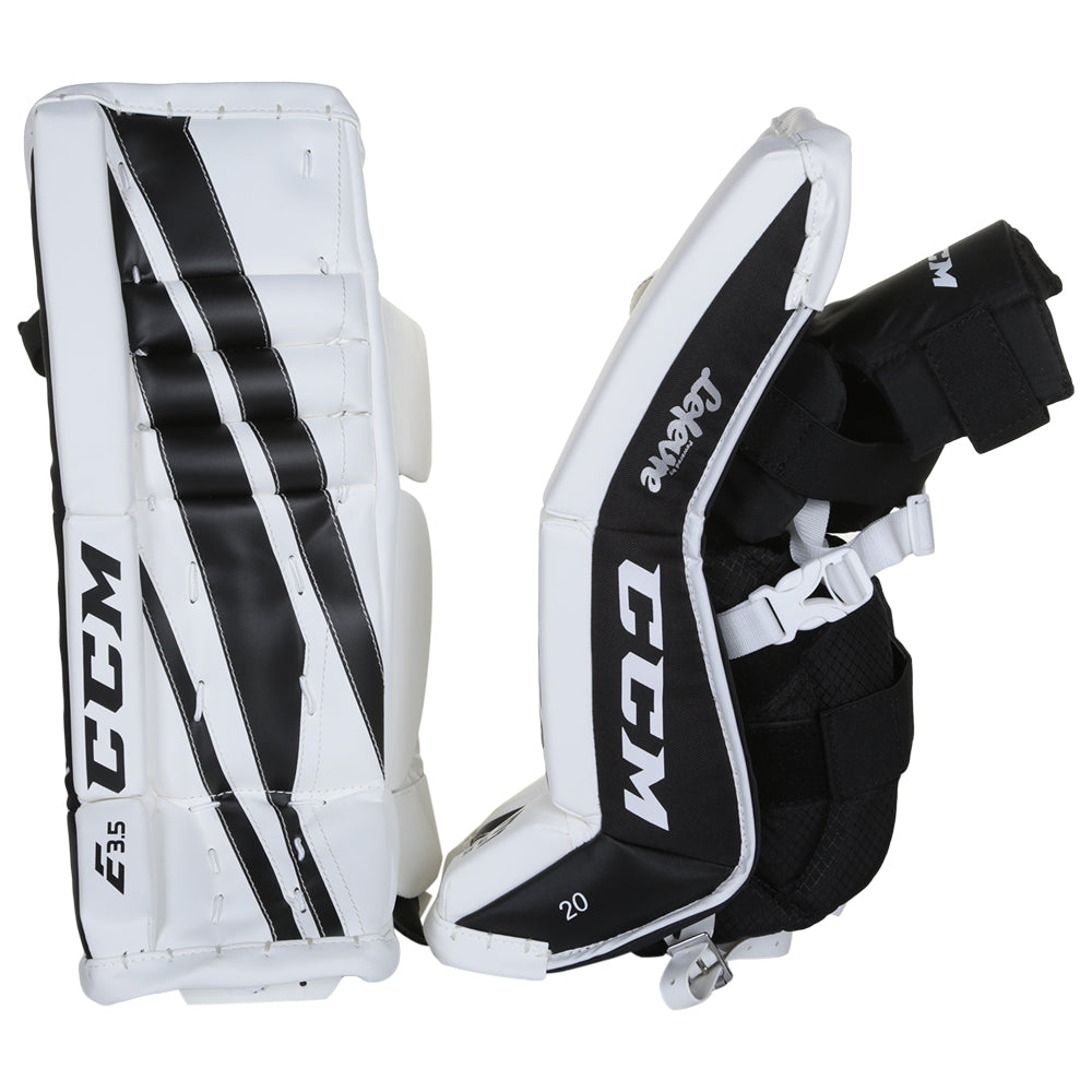 CCM EXTREME FLEX E3.5 YTH GOALIE PADS 20 INCH WHITE/BLACK