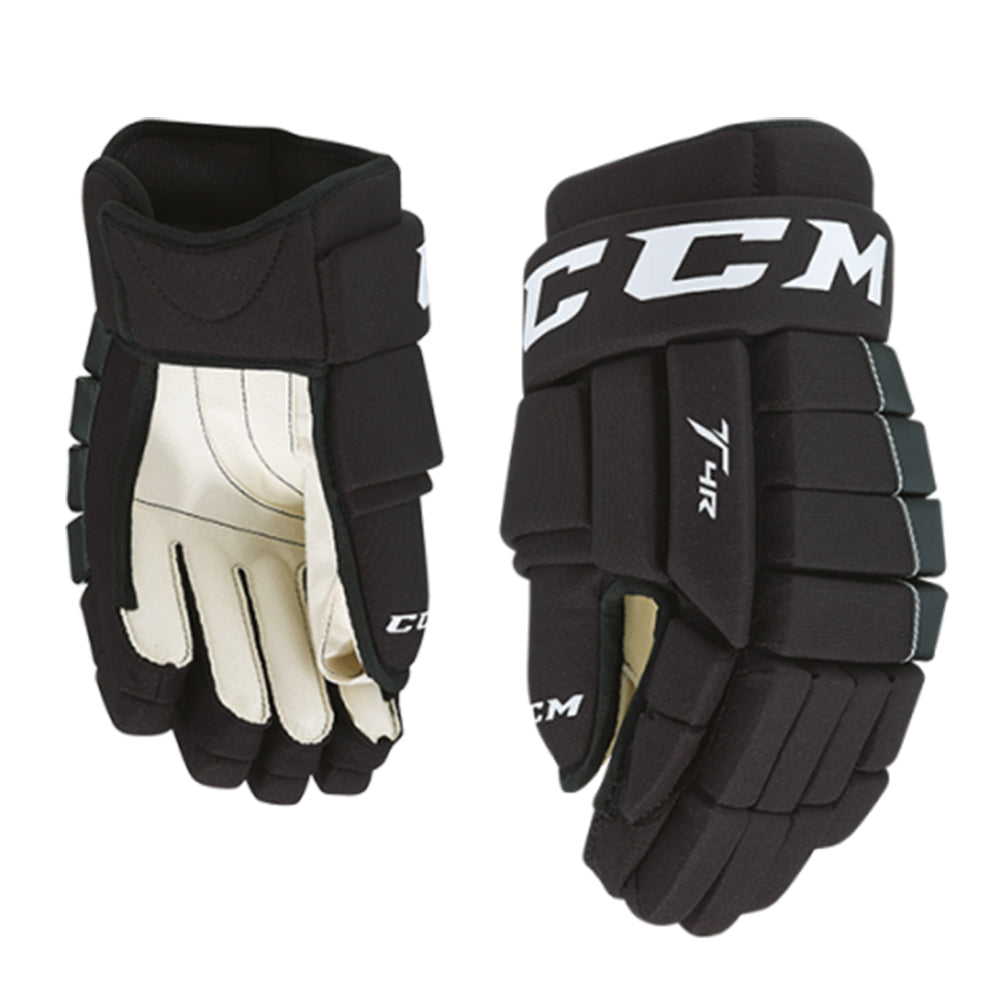 CCM TACKS 4R SR HOCKEY GLOVES BLACK