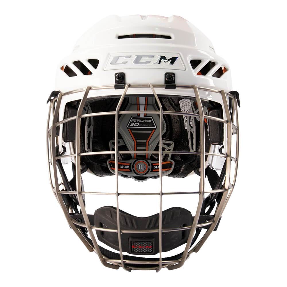 CCM FITLITE 3DS SR HOCKEY HELMET COMBO WHITE/WHITE