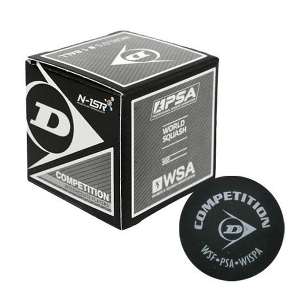 DUNLOP COMPETITION SQUASH BALL SINGLE YELLOW DOT