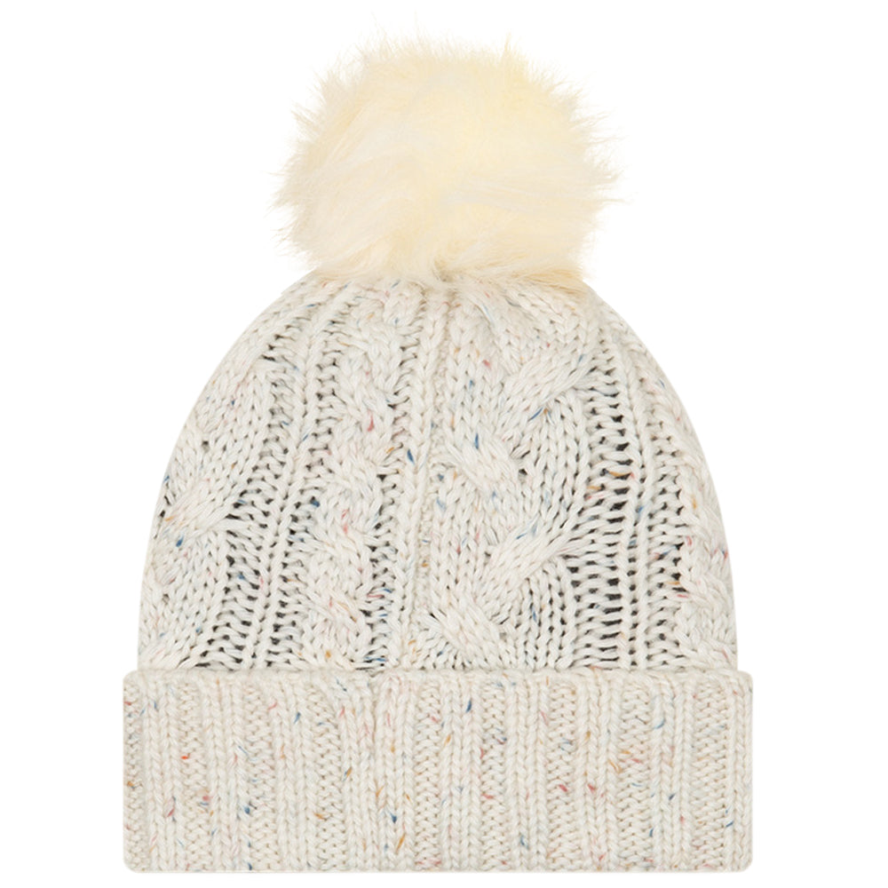 NEW ERA WOMEN'S TFC KNIT FUZZY POM HAT WHITE