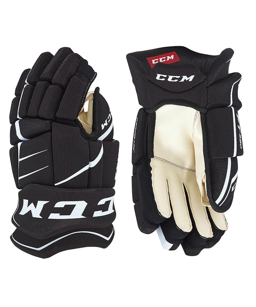 CCM JETSPEED FT350 SR HOCKEY GLOVES BLACK/WHITE