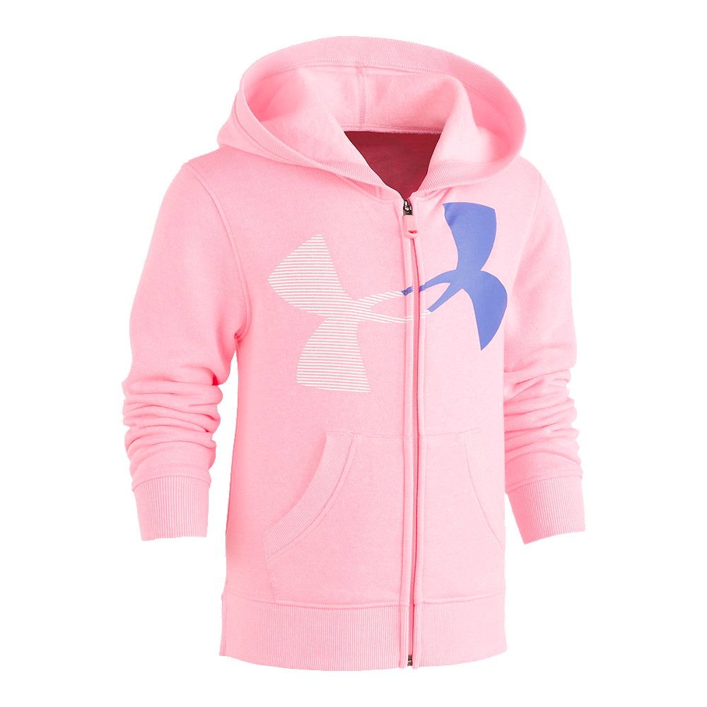 girls pink under armour hoodie