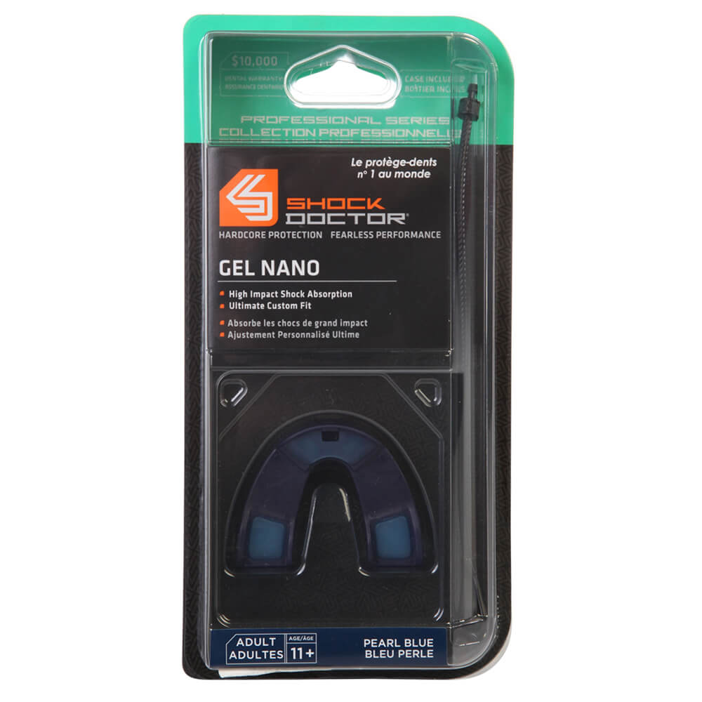 SHOCK DOCTOR ADULT GEL NANO BLUE MOUTHGUARD