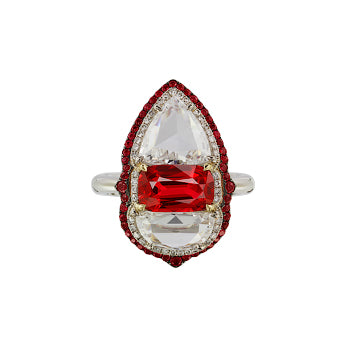 IVY New York ring with red spinel, ruby and diamonds