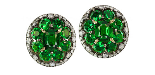IVY New York earring with tsavorite and diamonds