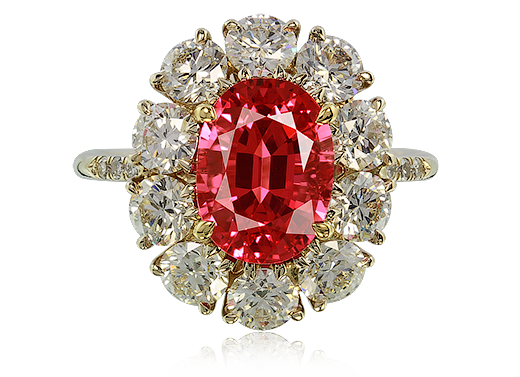 IVY New York ring with red spinel and diamonds