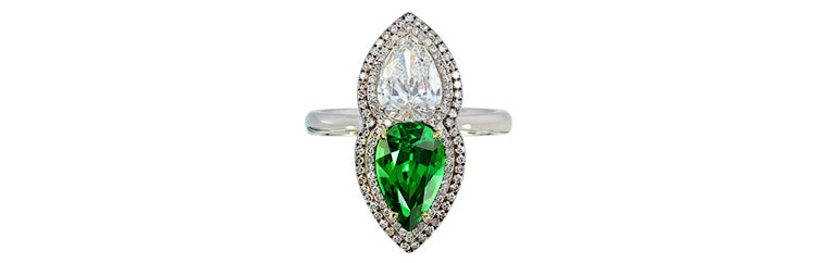 IVY New York ring with tsavorite and diamonds