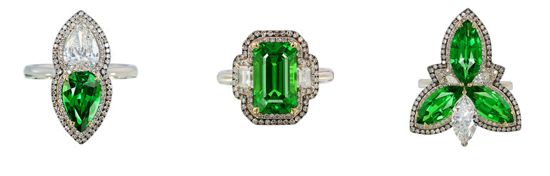 IVY New York ring with tsavorite and diamonds