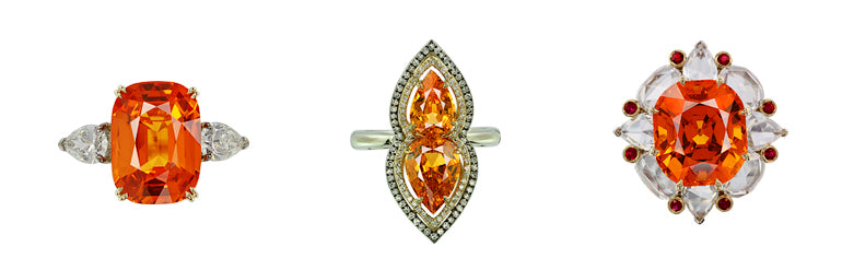 IVY New York ring with mandarin garnet and diamonds