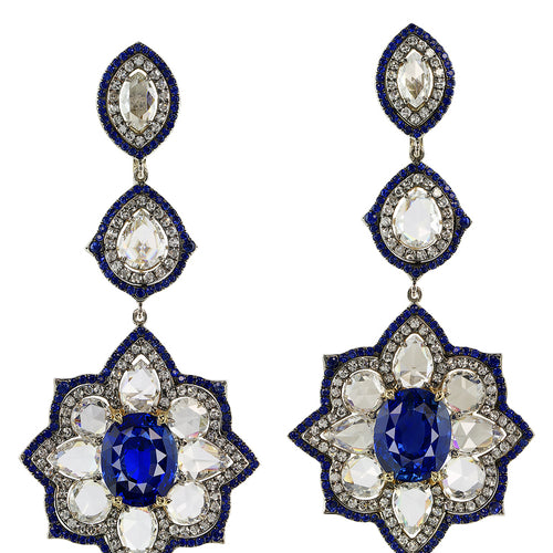 Ceylon Blue Sapphire and Diamond Earrings – IVY New York