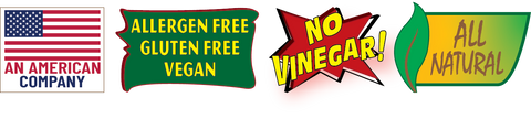 An American Company; Allergen Free; Gluten Free; Vegan; No Vinegar; All Natural