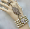 Art Deco Bracelet With Ring Great Gatsby Bridal Cuff Retro Flapper Jewelry