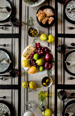 French Stripe Linen Table Setting