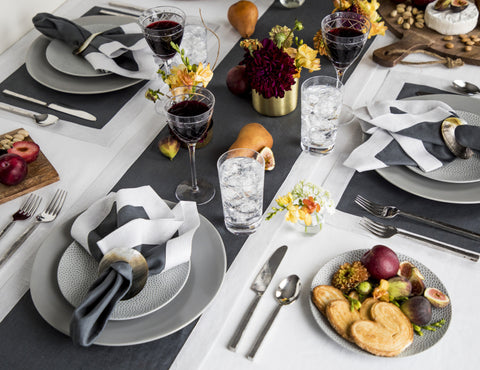 Thanksgiving Tablescape Gray Table Linen