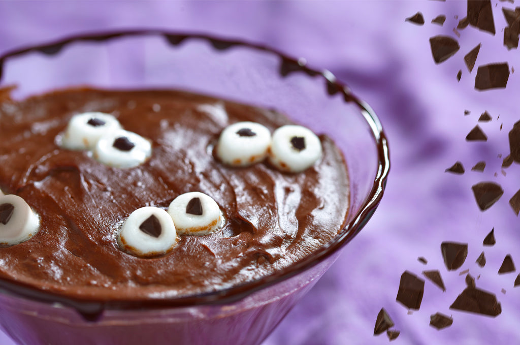 Hagelswag Halloween recept Spookachtige Chocolademousse met Marshmallows