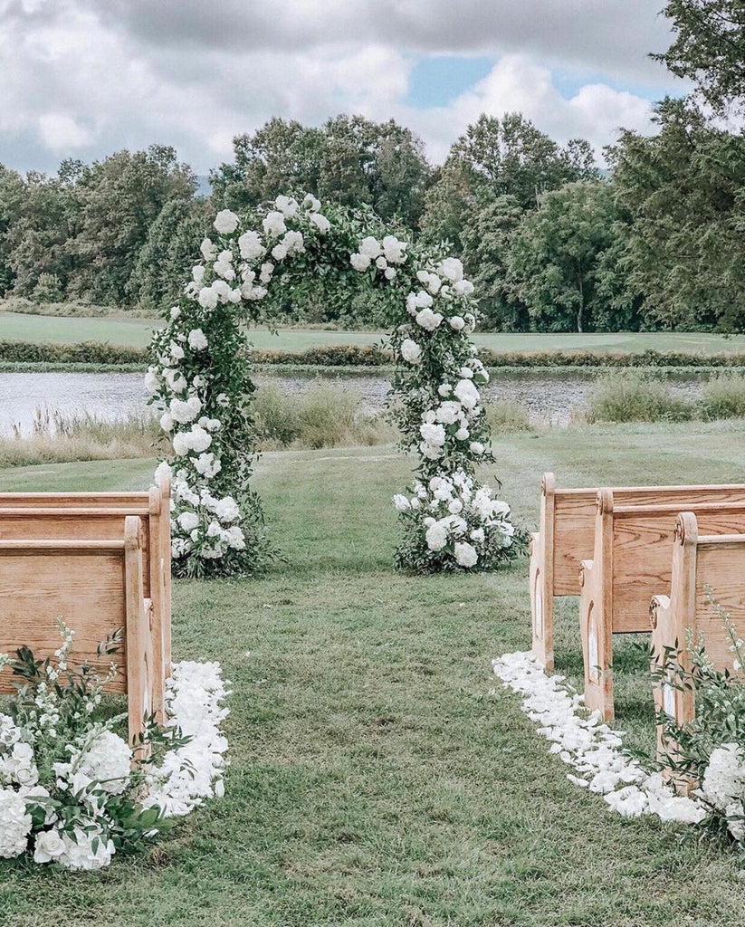 flower petal wedding aisle decor