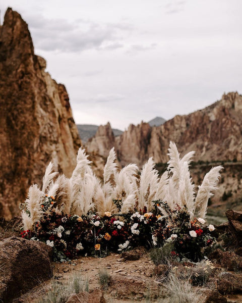 ground floral installation for wedding