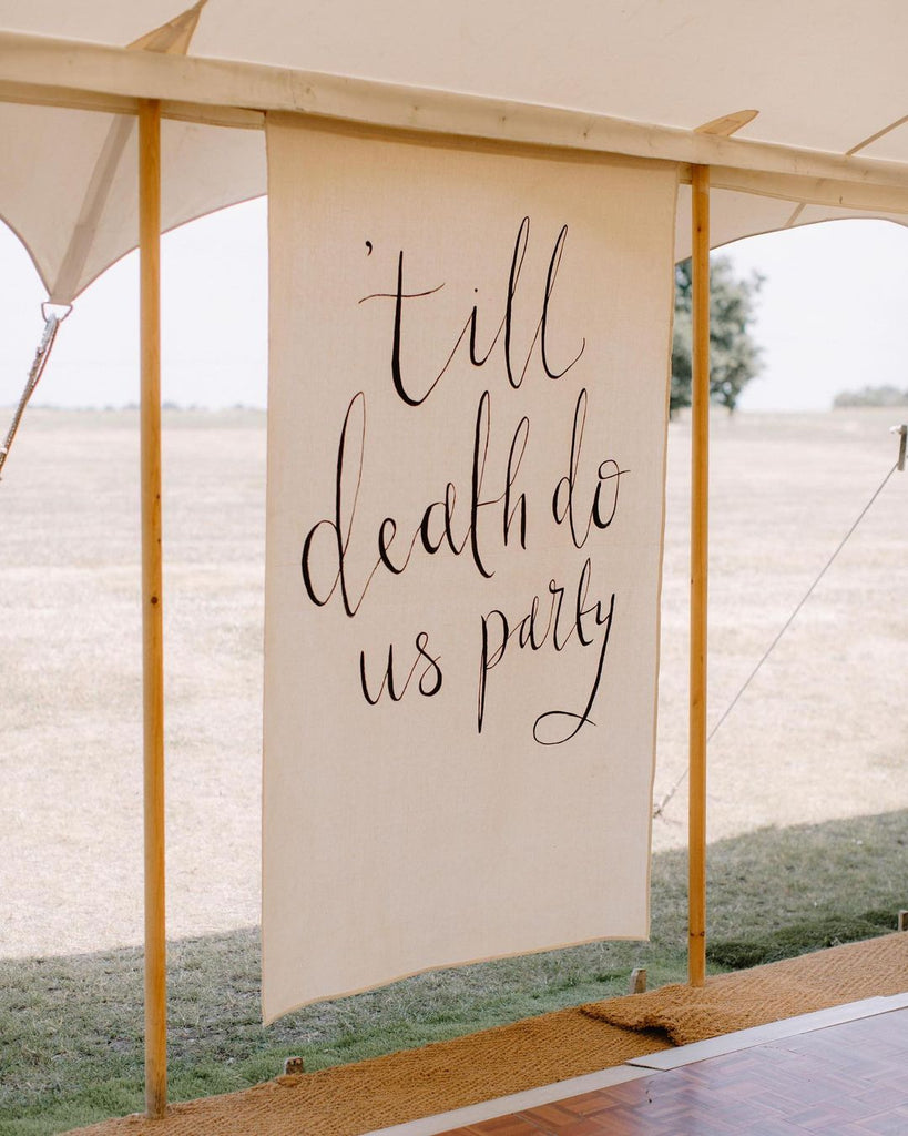 calligraphy wedding tapestry backdrop