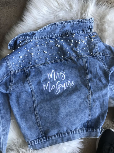 custom jean bride jacket for bachelorette party