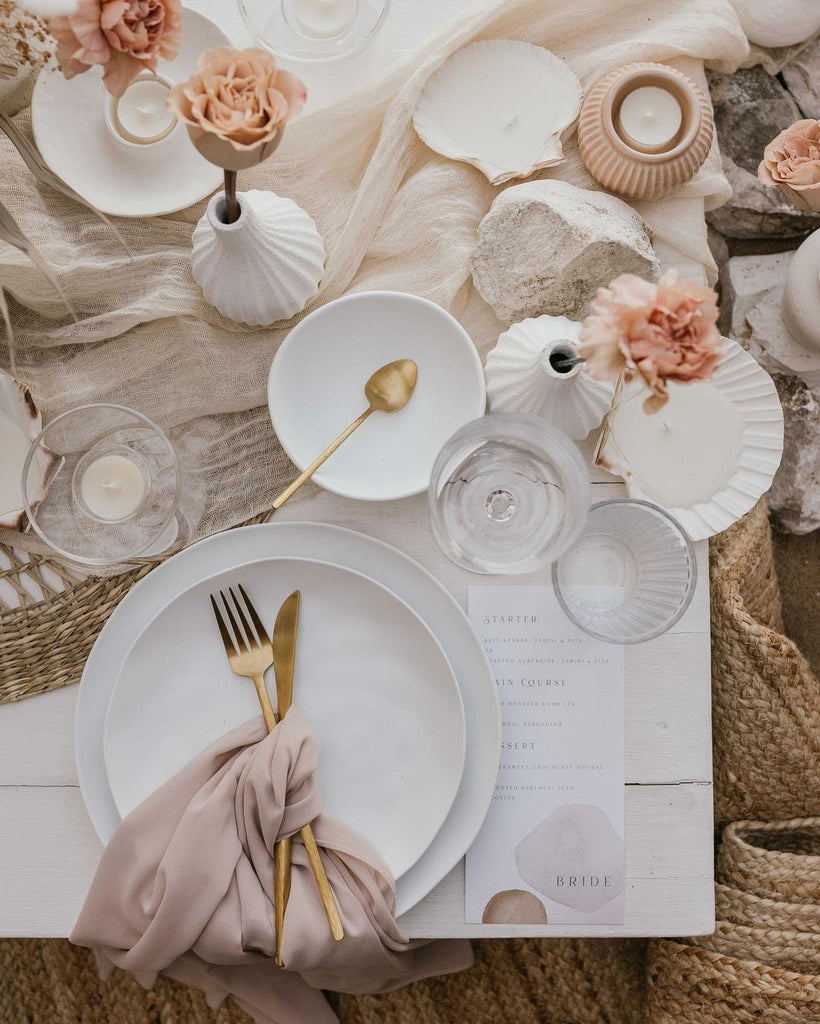blush neutral wedding table