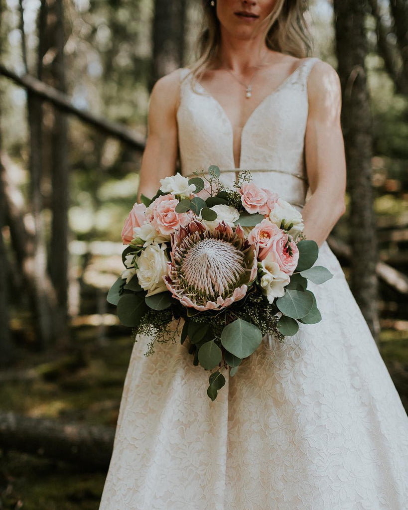 king protea bridal bouquet