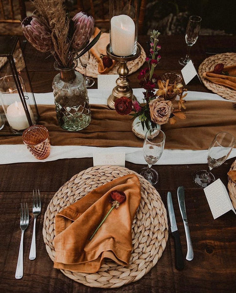 dark boho wedding tablescape