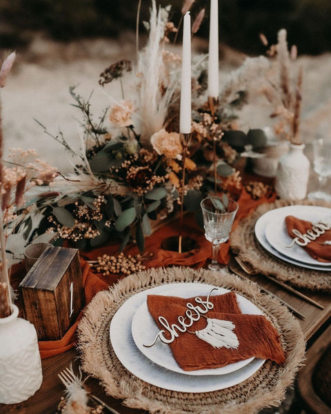 rust boho tablescape