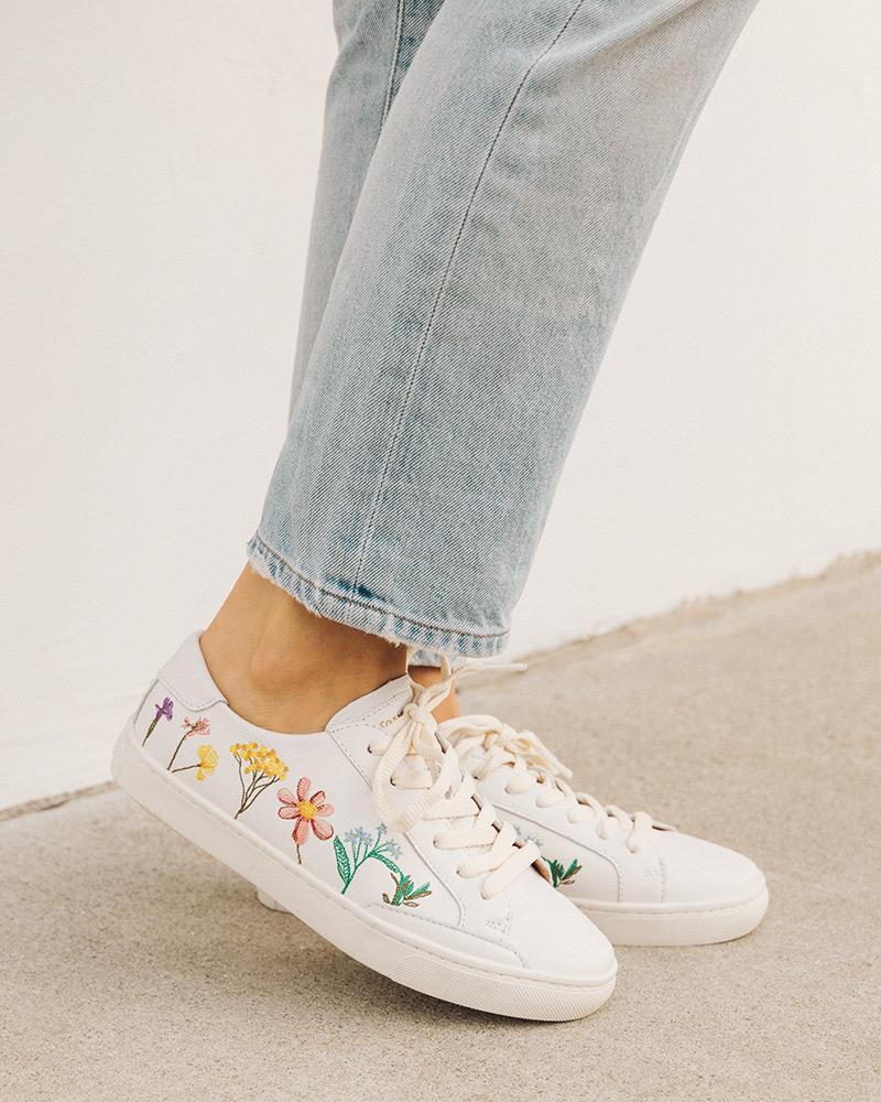 white flower wedding sneakers