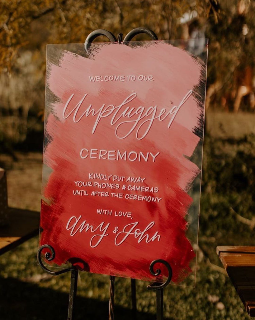 unplugged wedding sign