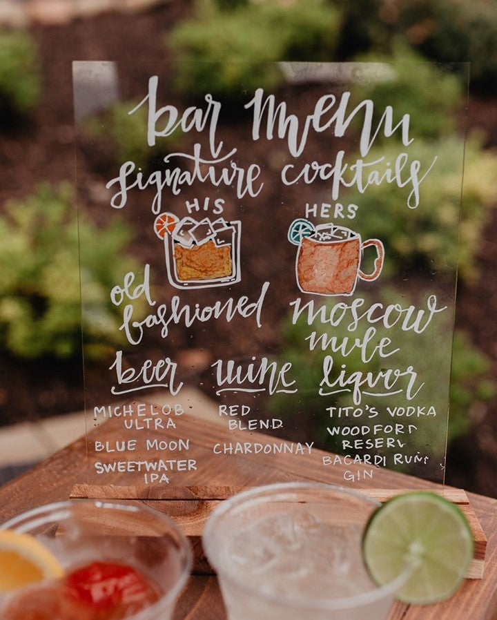 signature drinks sign